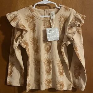 Kate Quinn Size 6 Year 2021 Pineapple Long Sleeve Tee Shirt Top